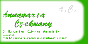 annamaria czekmany business card